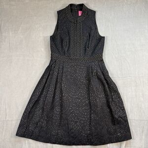 NWT Lilly Pulitzer Lagoon Jacquard Black FRANCI Dress Size 6 Fit Flare & Pockets